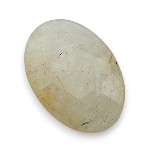 Kwarc z rutylem kaboszon fasetowany 29x21 mm nr 54 Kwarc z rutylem kaboszon fasetowany 29x21 mm nr 54