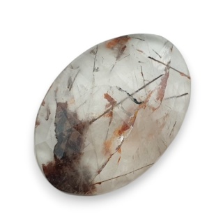 Kwarc z rutylem kaboszon fasetowany 30x21 mm nr 127