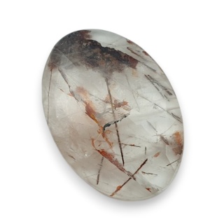 Kwarc z rutylem kaboszon fasetowany 30x21 mm nr 127