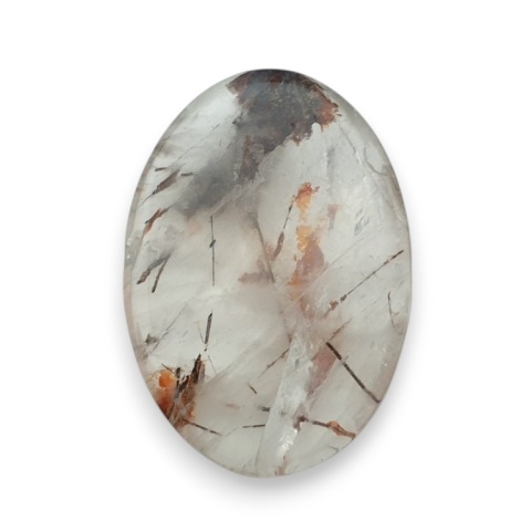 Kwarc z rutylem kaboszon fasetowany 30x21 mm nr 127 Kwarc z rutylem kaboszon fasetowany 30x21 mm nr 127