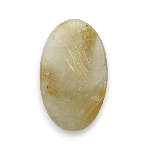 Kwarc z rutylem kaboszon fasetowany 31x18 mm nr 53 Kwarc z rutylem kaboszon fasetowany 31x18 mm nr 53