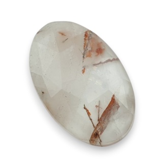 Kwarc z rutylem kaboszon fasetowany 31x19 mm nr 129