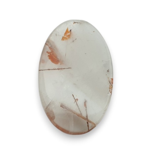 Kwarc z rutylem kaboszon fasetowany 31x19 mm nr 129 Kwarc z rutylem kaboszon fasetowany 31x19 mm nr 129
