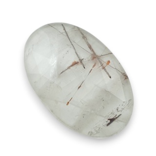 Kwarc z rutylem kaboszon fasetowany 31x20 mm nr 109