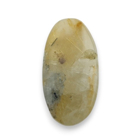 Kwarc z rutylem kaboszon fasetowany 32x16 mm nr 60 Kwarc z rutylem kaboszon fasetowany 32x16 mm nr 60