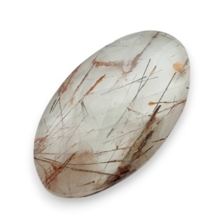 Kwarc z rutylem kaboszon fasetowany 32x18 mm nr 131