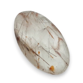 Kwarc z rutylem kaboszon fasetowany 32x18 mm nr 131