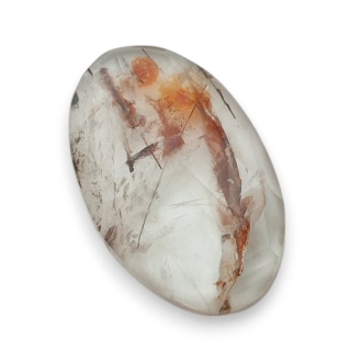 Kwarc z rutylem kaboszon fasetowany 32x20 mm nr 117