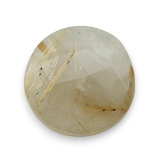 Kwarc z rutylem kaboszon fasetowany fi 18 mm nr 85