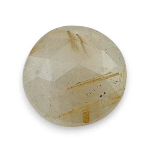 Kwarc z rutylem kaboszon fasetowany fi 18 mm nr 85 Kwarc z rutylem kaboszon fasetowany fi 18 mm nr 85