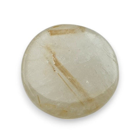 Kwarc z rutylem kaboszon fasetowany fi 18 mm nr 85 Kwarc z rutylem kaboszon fasetowany fi 18 mm nr 85