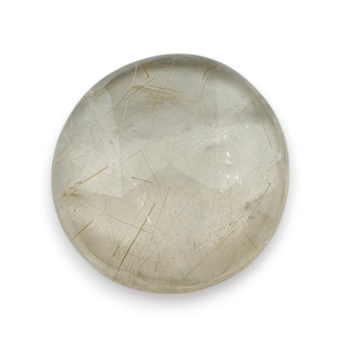 Kwarc z rutylem kaboszon fasetowany fi 20 mm nr 80 Kwarc z rutylem kaboszon fasetowany fi 20 mm nr 80