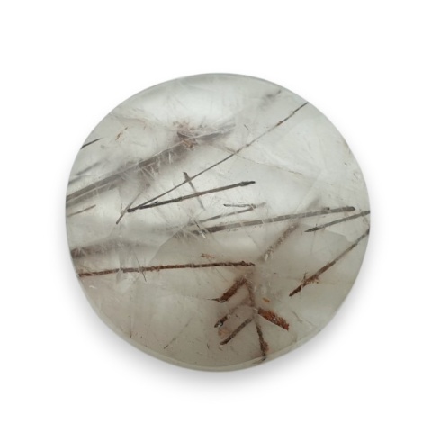 Kwarc z rutylem kaboszon fasetowany fi 27 mm nr 106 Kwarc z rutylem kaboszon fasetowany fi 27 mm nr 106
