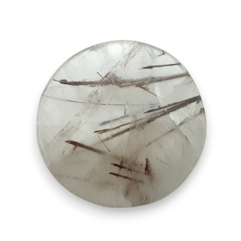 Kwarc z rutylem kaboszon fasetowany fi 27 mm nr 106 Kwarc z rutylem kaboszon fasetowany fi 27 mm nr 106