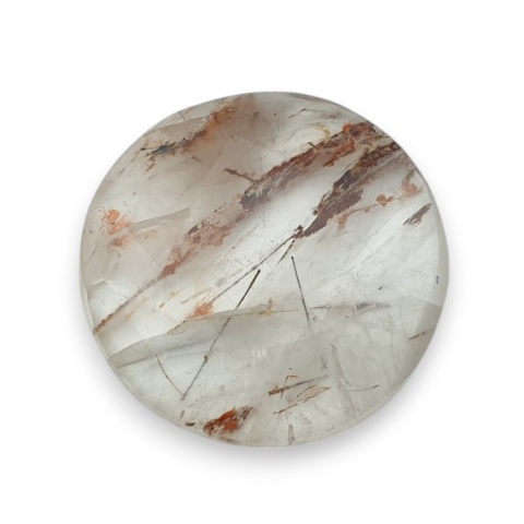 Kwarc z rutylem kaboszon fasetowany fi 27 mm nr 126 Kwarc z rutylem kaboszon fasetowany fi 27 mm nr 126