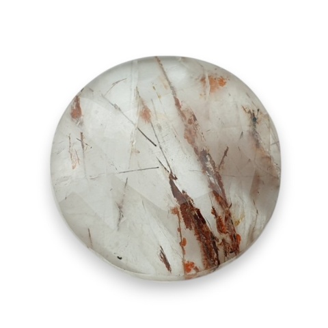 Kwarc z rutylem kaboszon fasetowany fi 27 mm nr 126 Kwarc z rutylem kaboszon fasetowany fi 27 mm nr 126