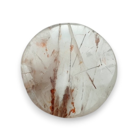 Kwarc z rutylem kaboszon fasetowany fi 27 mm nr 126 Kwarc z rutylem kaboszon fasetowany fi 27 mm nr 126