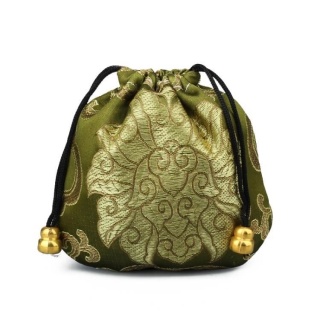Woreczek ozdobny orientalny 11x11 cm 1 szt olive