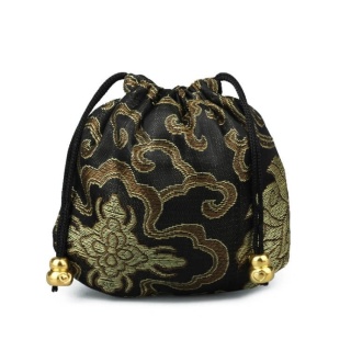 Woreczek ozdobny orientalny 11x11 cm 1 szt dark black
