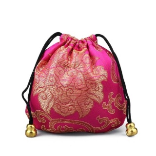 Woreczek ozdobny orientalny 11x11 cm 1 szt violet rose