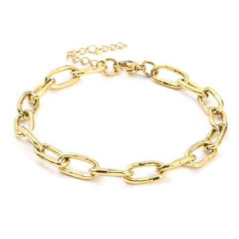 Bracelet large links stainless steel 17+3.5 cm gold color IP coating Bracelet large links stainless steel 17+3.5 cm gold color IP coating