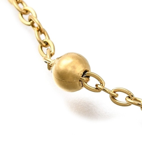 Bracelet with balls stainless steel 16.5+3 cm gold color IP coating Bracelet with balls stainless steel 16.5+3 cm gold color IP coating