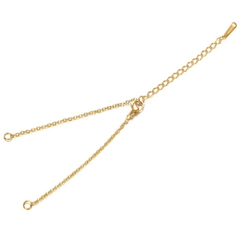 Baza bransoletki łańcuszek 12,5+6 cm stal szlachetna pozłacana powłoka IP Baza bransoletki łańcuszek 12,5+6 cm stal szlachetna pozłacana powłoka IP