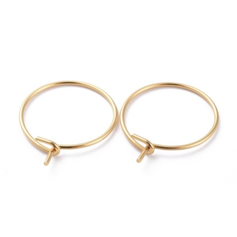 Earring setting circle stainless steel 25 mm 4 pcs gold plated IP coating Earring setting circle stainless steel 25 mm 4 pcs gold plated IP coating