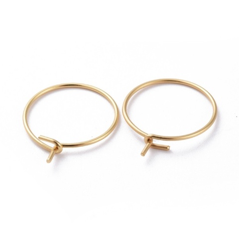 Earring setting circle stainless steel 25 mm 4 pcs gold plated IP coating Earring setting circle stainless steel 25 mm 4 pcs gold plated IP coating