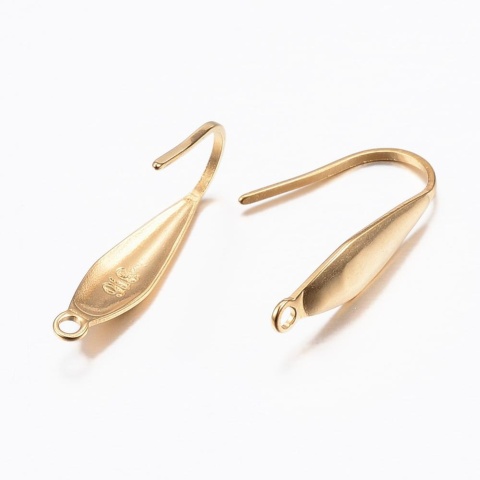 Teardrop clasps with eyelet stainless steel 19 mm 2 pcs gold color IP coating Teardrop clasps with eyelet stainless steel 19 mm 2 pcs gold color IP coating