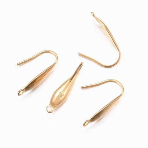 Teardrop clasps with eyelet stainless steel 19 mm 2 pcs gold color IP coating Teardrop clasps with eyelet stainless steel 19 mm 2 pcs gold color IP coating