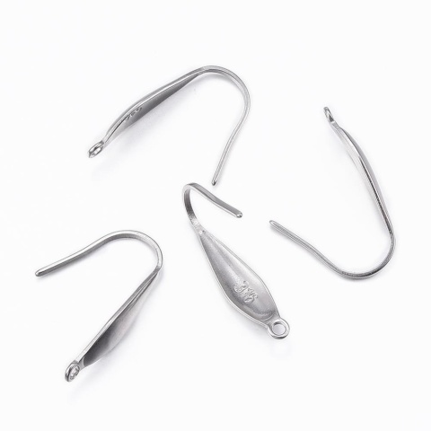 Teardrop earwires with eyelet stainless steel 19 mm 2 pcs Teardrop earwires with eyelet stainless steel 19 mm 2 pcs