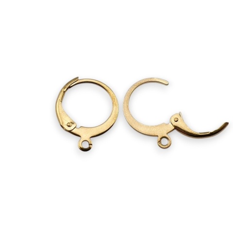 Closed round stainless steel clasps 14.5x12 mm 2 pcs gold plated IP coating Closed round stainless steel clasps 14.5x12 mm 2 pcs gold plated IP coating