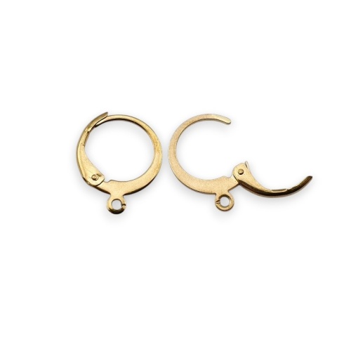Closed round stainless steel clasps 14.5x12 mm 2 pcs gold plated IP coating Closed round stainless steel clasps 14.5x12 mm 2 pcs gold plated IP coating