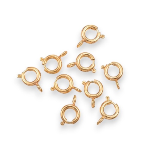 Stainless steel federing clasp 6 mm 2 pcs gold color IP coating