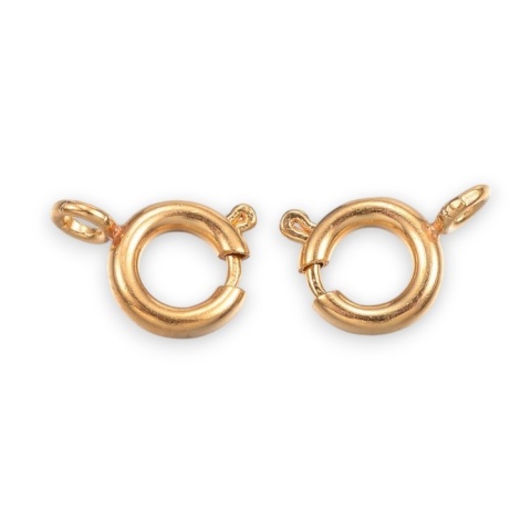 Stainless steel federing clasp 6 mm 2 pcs gold color IP coating