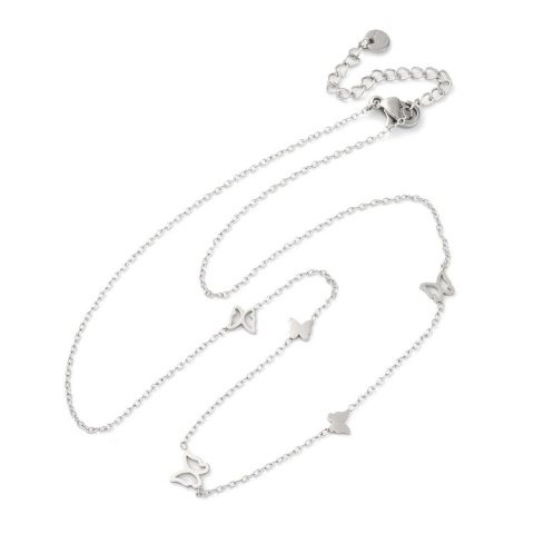 Chain with butterflies stainless steel 1 mm 41+5 cm Chain with butterflies stainless steel 1 mm 41+5 cm