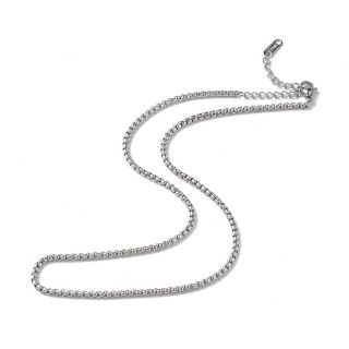Łańcuszek kostka stal szlachetna 2,5 mm 40,5+5 cm