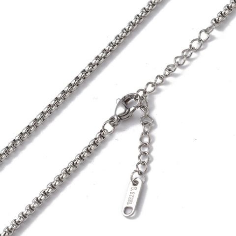 Cube chain stainless steel 2.5 mm 40.5+5 cm Cube chain stainless steel 2.5 mm 40.5+5 cm