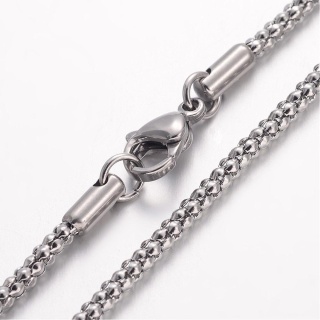Łańcuszek popcorn stal szlachetna 2,5 mm 45 cm