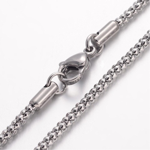 Łańcuszek popcorn stal szlachetna 2,5 mm 45 cm Łańcuszek popcorn stal szlachetna 2,5 mm 45 cm