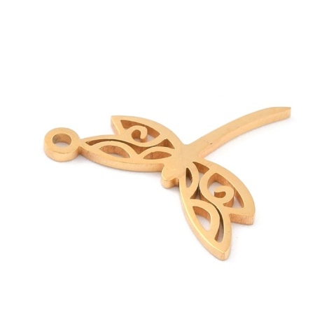 Zawieszka ważka stal szlachetna 17,5x15 mm 1szt pozłacana powłoka IP Zawieszka ważka stal szlachetna 17,5x15 mm 1szt pozłacana powłoka IP
