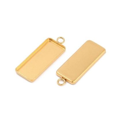 Baza zawieszka prostokąt stal szlachetna 25x10 mm 1 szt kolot złoty powłoka IP