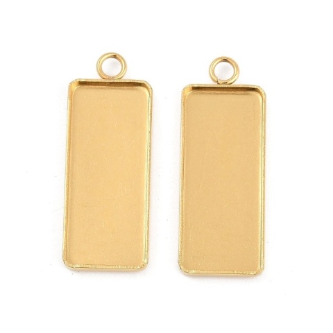 Baza zawieszka prostokąt stal szlachetna 25x10 mm 1 szt kolot złoty powłoka IP Baza zawieszka prostokąt stal szlachetna 25x10 mm 1 szt kolot złoty powłoka IP