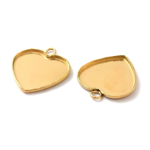 Heart pendant setting stainless steel 12x11 mm 1 pc gold color IP coating Heart pendant setting stainless steel 12x11 mm 1 pc gold color IP coating