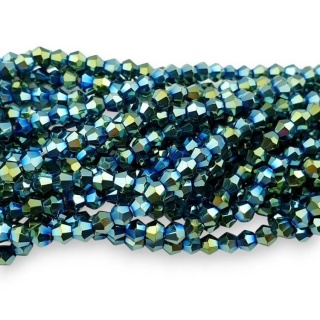 Bicone green 4 mm sznur 31 cm