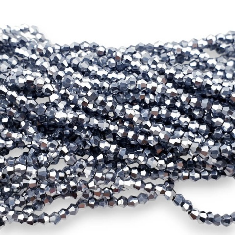 Bicone platinum 2.8-3 mm strand Bicone platinum 2.8-3 mm strand