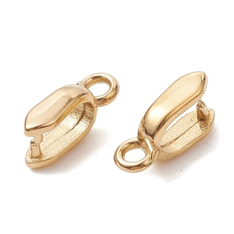 Stone bail stainless steel 11.5x3 mm 2 pcs gold plated IP coating Stone bail stainless steel 11.5x3 mm 2 pcs gold plated IP coating