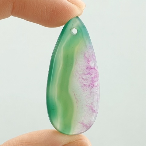 Agate cabochon with mounting hole 40x17 mm no 114