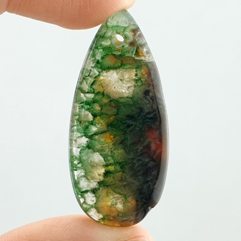 Agate cabochon with mounting hole 40x18 mm no 138 Agate cabochon with mounting hole 40x18 mm no 138